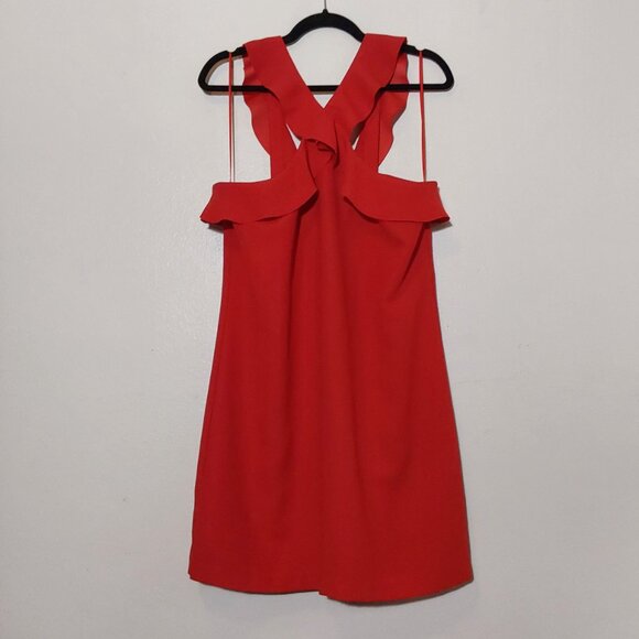 Banana Republic Ruffle Criss-Cross Mini Shift Dress - Worn Once - 12 Tall - Picture 2 of 7